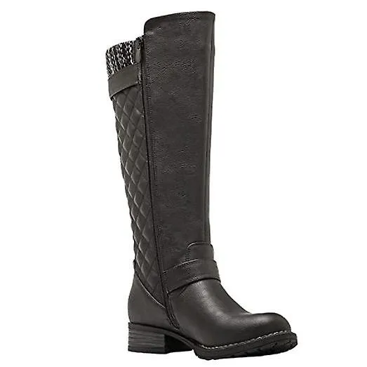 Women's Winter Quilted Knee-High Thick-Soled Leather Boots