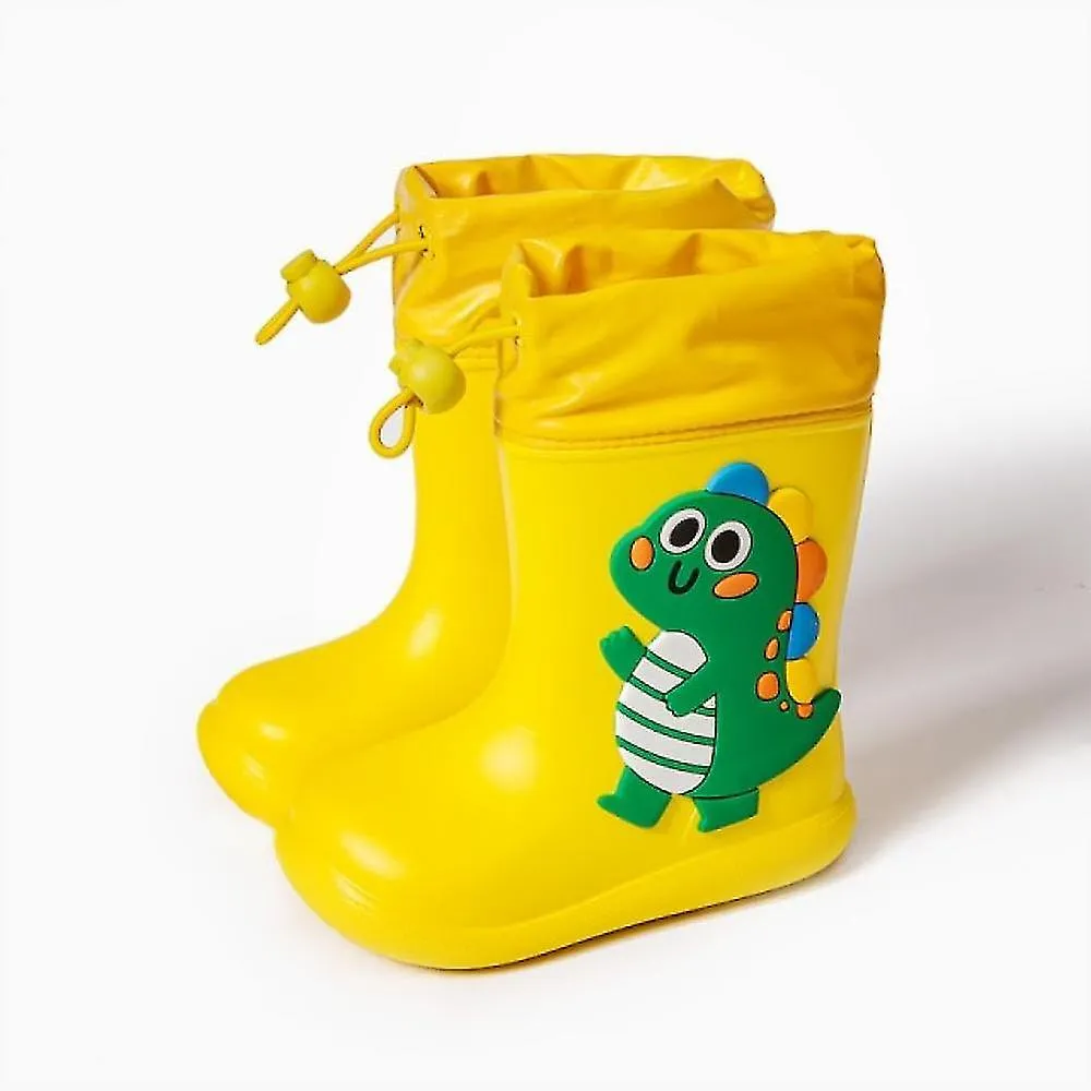 Yellow dinosaur 140cartoon unicorn dinosaur children rain boots lace up eva soft boys girls rain shoes light waterproof non slip