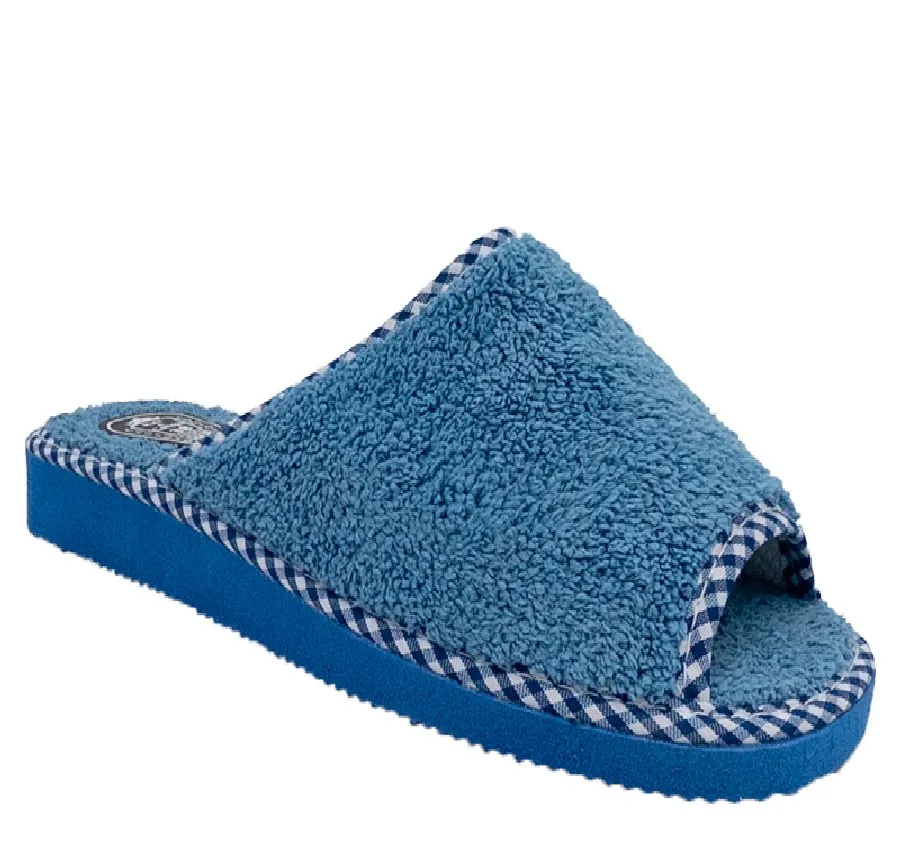 ZAPATILLA CANO CONFORT 270 CASA CÓMODA FRESCA EVA LIGERA ABIERTA RIZO PANTUFLA CELESTE 25452