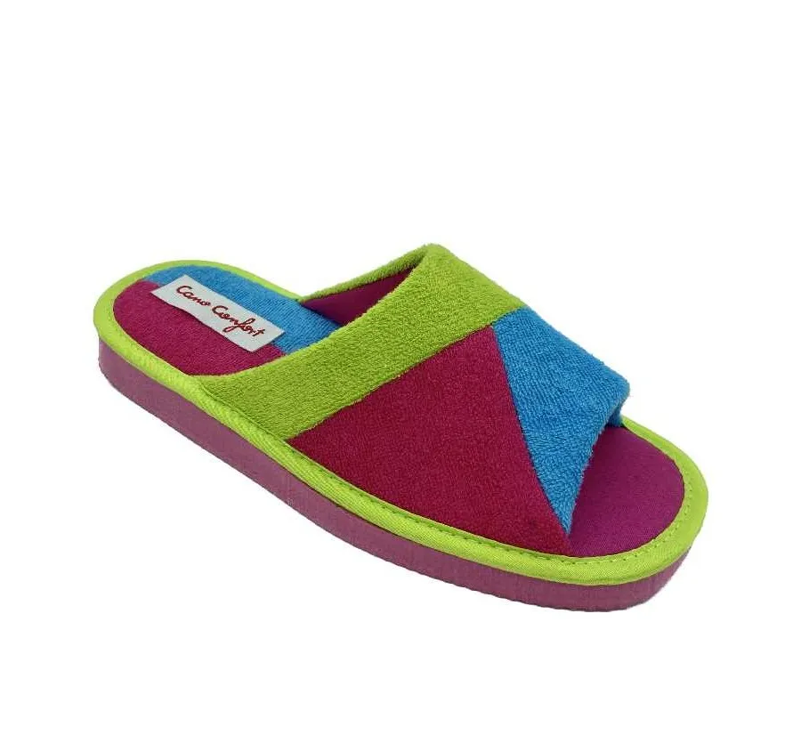 ZAPATILLA CANO CONFORT 32-13 MUY CÓMODA Y FRESCA PANTUFLA RIZO MULTICOLOR PISO EVA LIGERO 25430