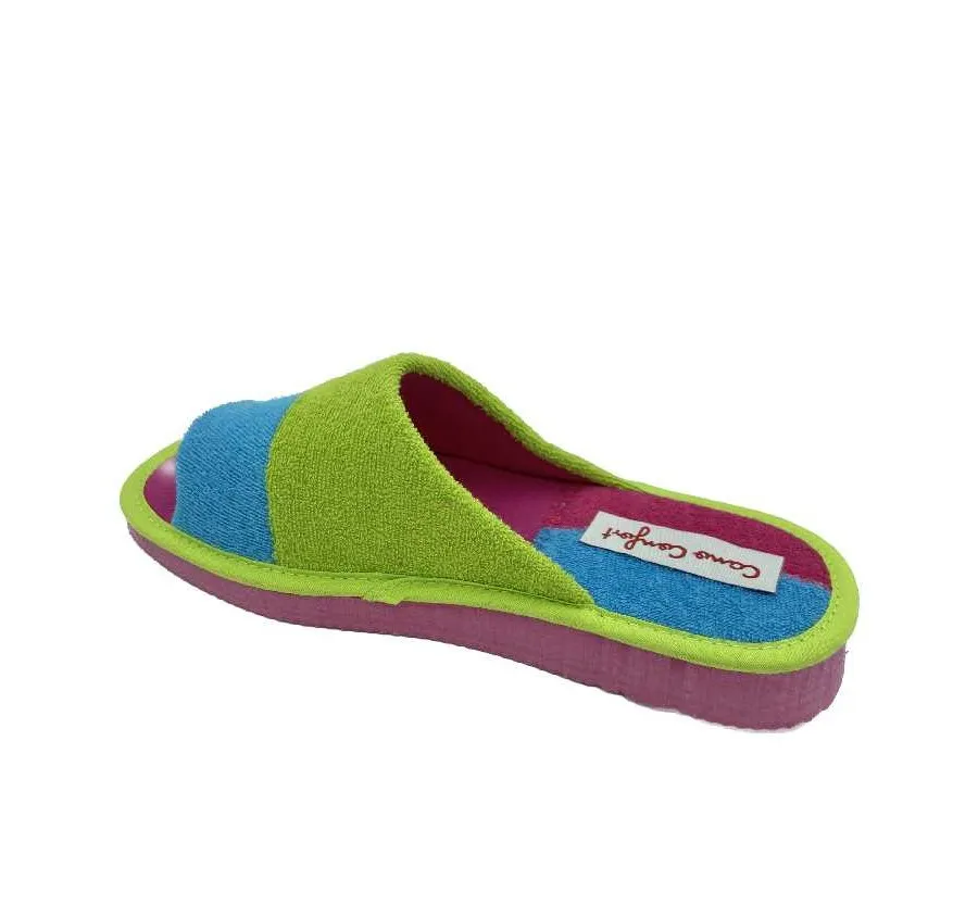 ZAPATILLA CANO CONFORT 32-13 MUY CÓMODA Y FRESCA PANTUFLA RIZO MULTICOLOR PISO EVA LIGERO 25430