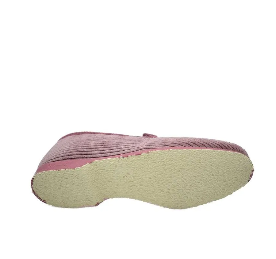 ZAPATILLA CANO CONFORT FLAVIA CLASICA DE SEÑORA PANTUFLA PANA ROSA 26609