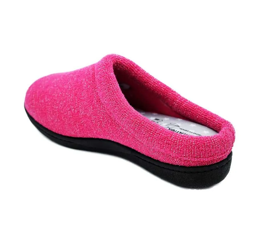 ZAPATILLA CASA CÓMODA Y FRESCA PANTUFLA RIZO FUXIA PLANTILLA PLUMAFLEX