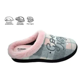 ZAPATILLA ROAL 12235 PLANTILLA PLUMAFLEX PANTUFLA DESCALZA ROSA ADORNO BORDADO GOOD NIGHT 26414