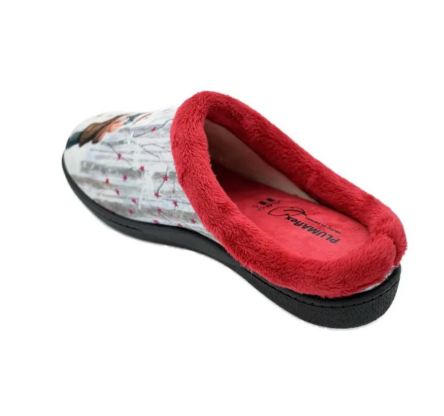 ZAPATILLA ROAL PLANTILLA PLUMAFLEX PANTUFLA ROJA MUÑECOS DE NIEVE