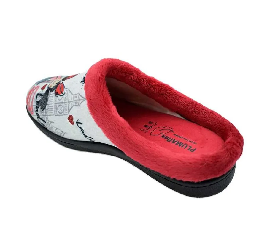 ZAPATILLA ROAL R12213 PLANTILLA PLUMAFLEX PANTUFLA ROJA LONDRES ZUECO CHINELA DESCALZA 26409