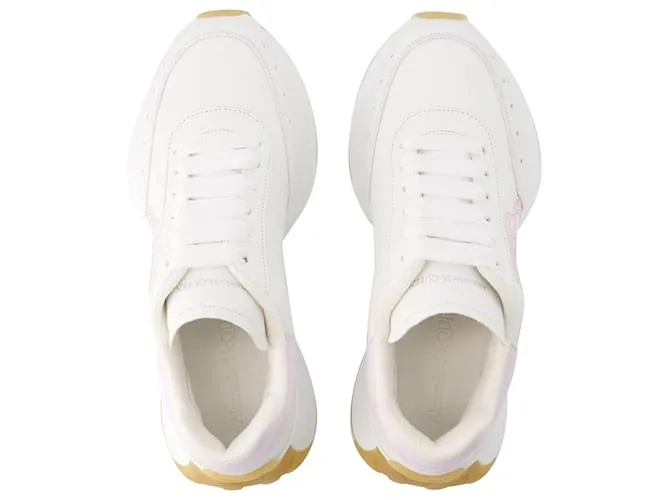 Zapatillas Sprint Runner - Alexander Mcqueen - Cuero - Blanco 