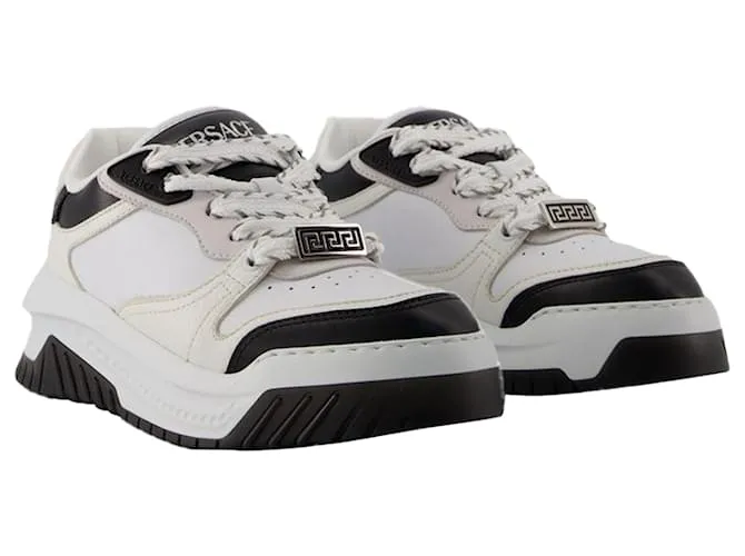 Zapatillas - Versace - Cuero - Negro/Blanco 